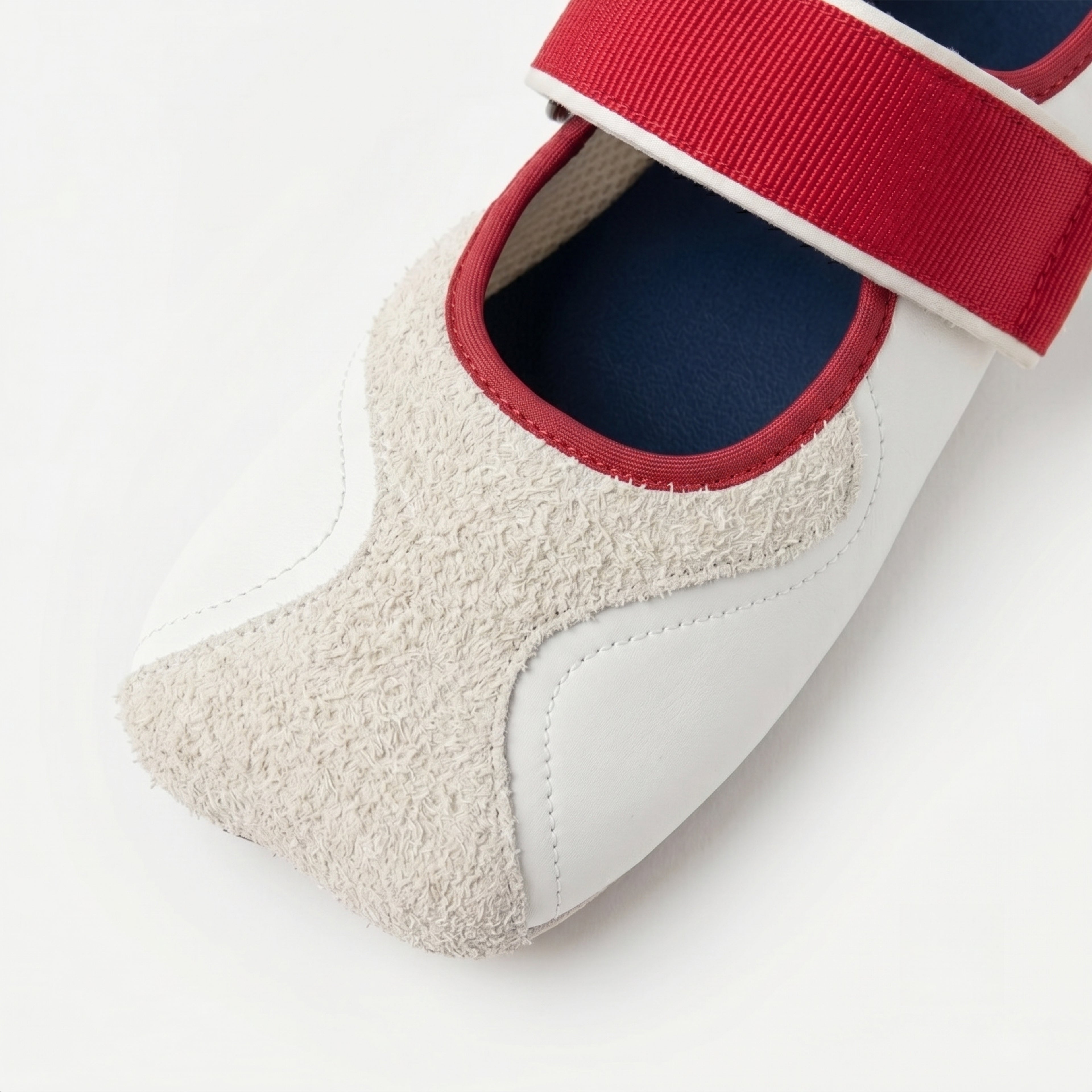 The Dual Stride White square-toe Mary Jane flats