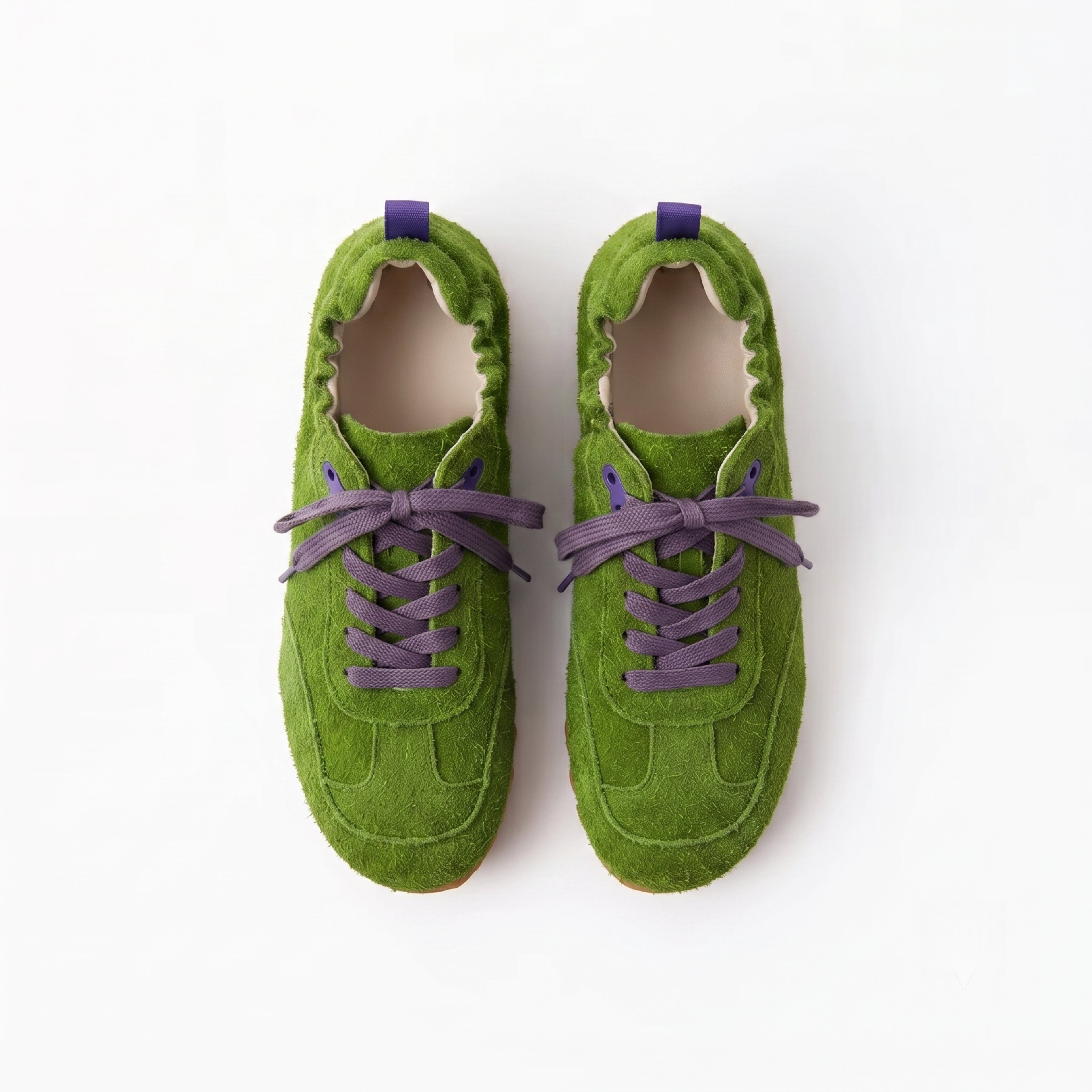 The Dual Stride Men's Green Suede Casual Sneakers