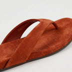 The Dual Stride Red Premium Suede Thong Sandals