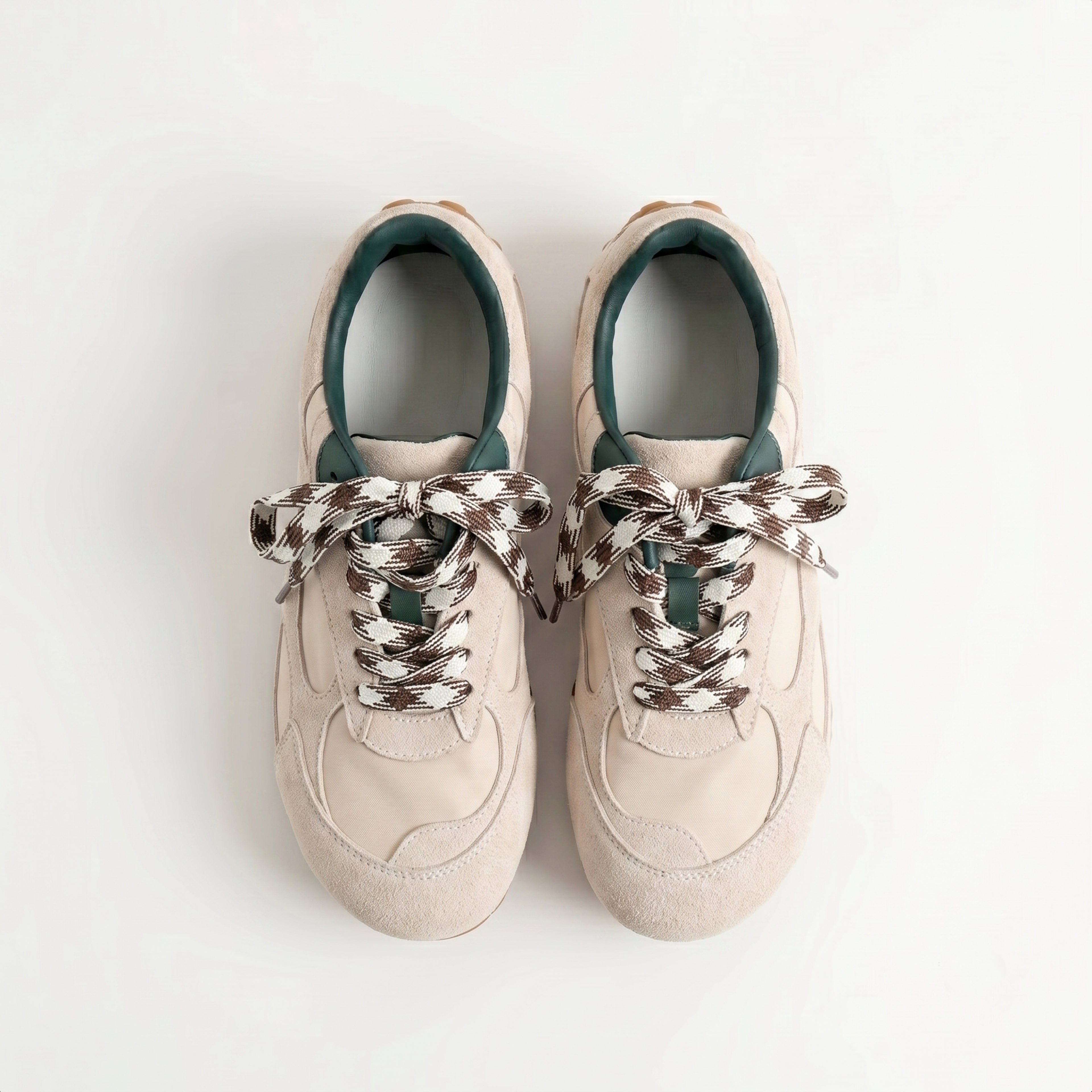 The Dual Stride Women‘s Beige Retro Suede Sneakers