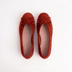 The Dual Stride Red Suede Ballet Flats