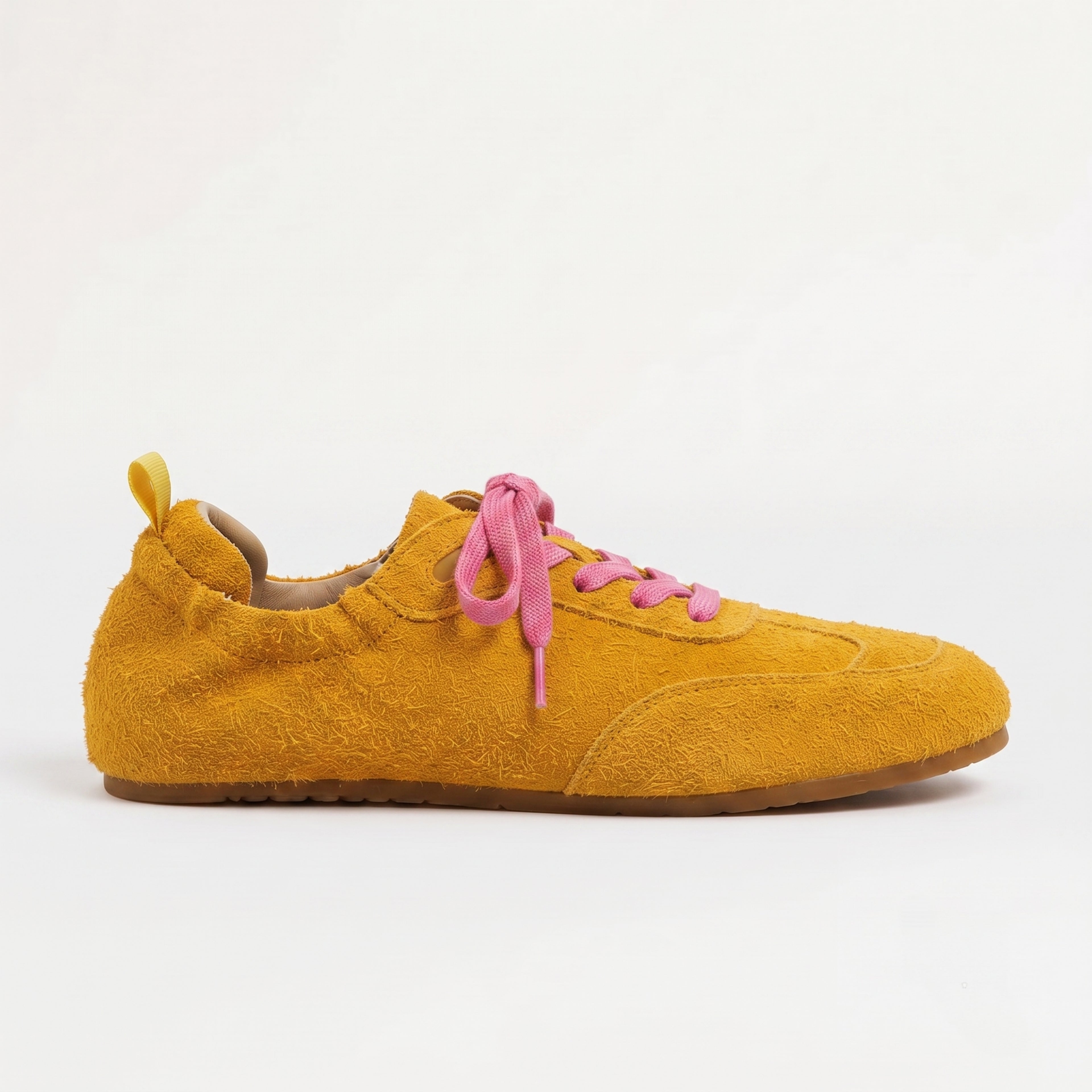 The Dual Stride Men's Yellow Suede Casual Sneakers