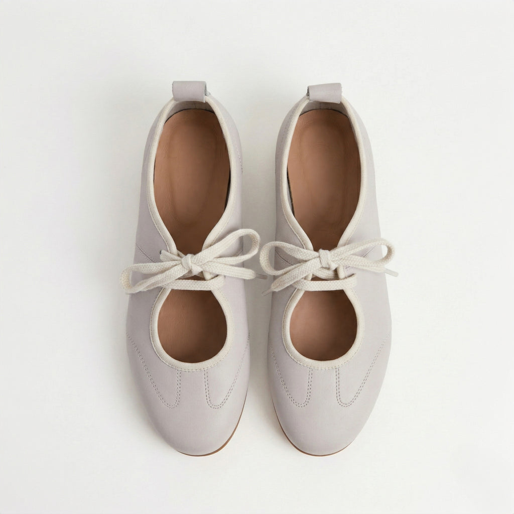 La Ballerine Lacée Minimaliste Blanche Dual Stride