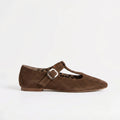 The Dual Stride Chocolate Vintage Suede T-Strap Mary Jane Shoes