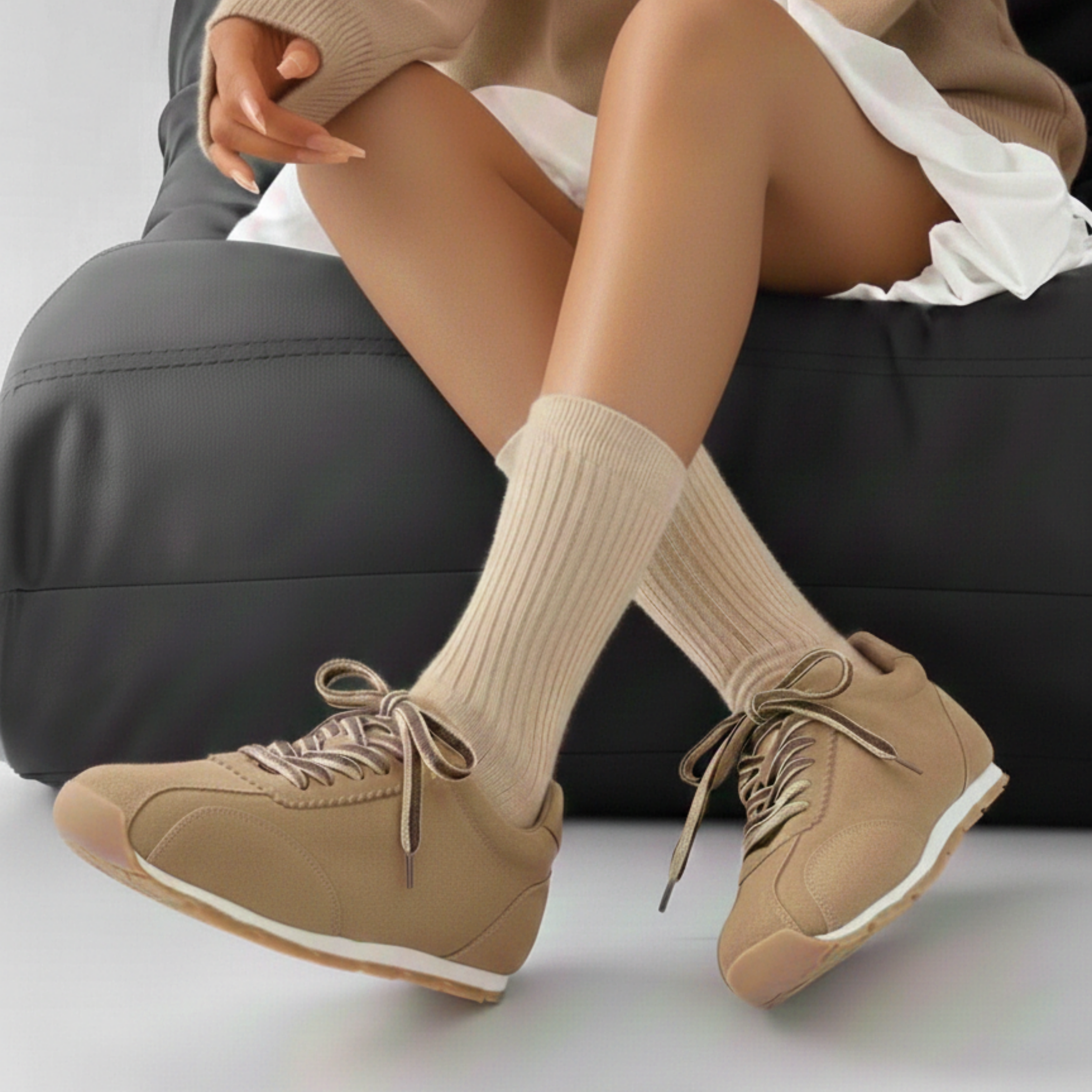 The Dual Stride Women's Casual Brown Sneakers