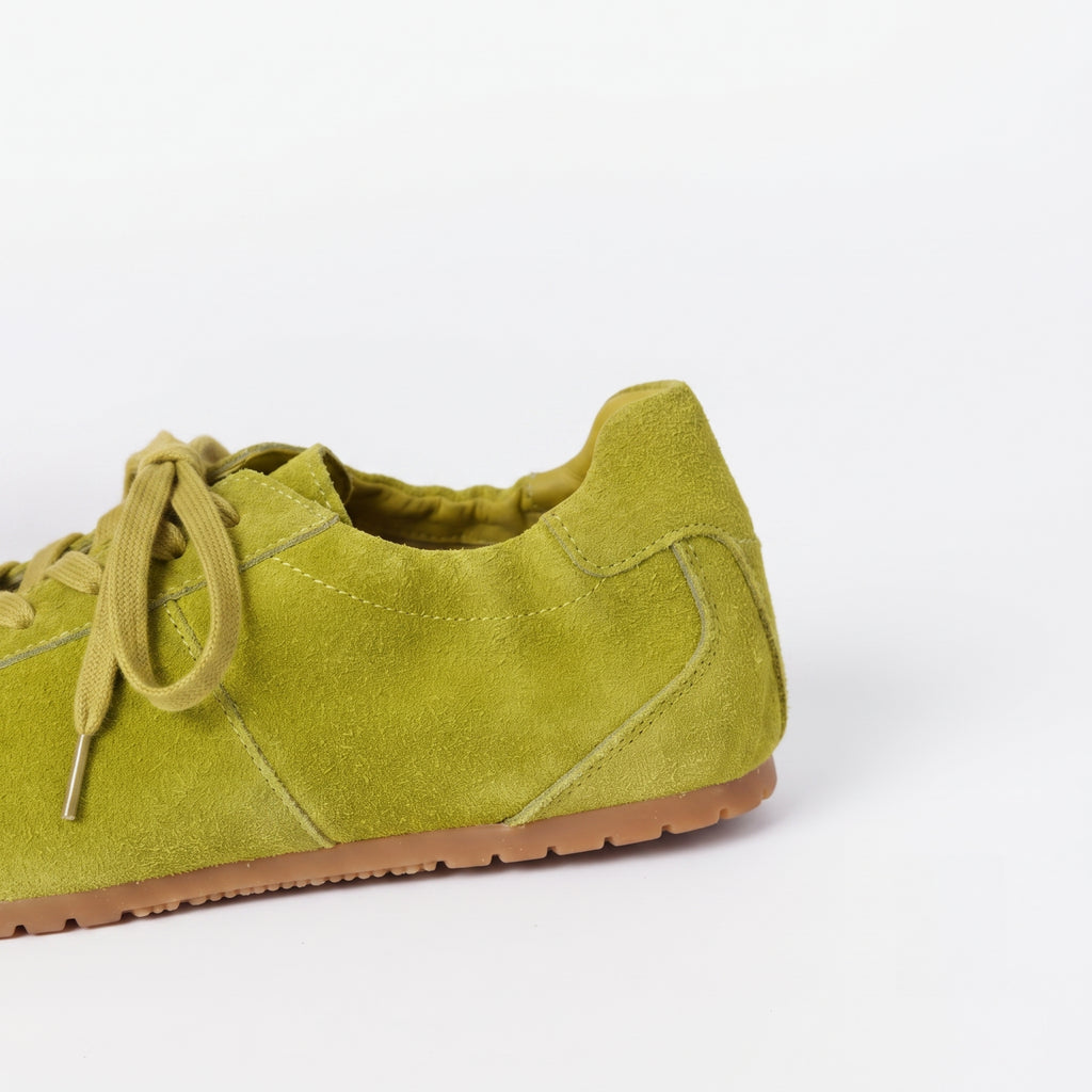 The Dual StrideRetro Olive Green Suede Casual Sneakers