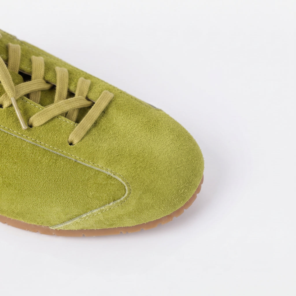 The Dual StrideRetro Olive Green Suede Casual Sneakers