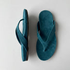 The Dual Stride Deep Teal  Premium Suede Thong Sandals