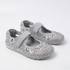 The Dual Stride Silver Rhinestone & Sequin Sporty Mary Janes