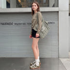 The Dual Stride Green Chic Urban Retro Sneakers
