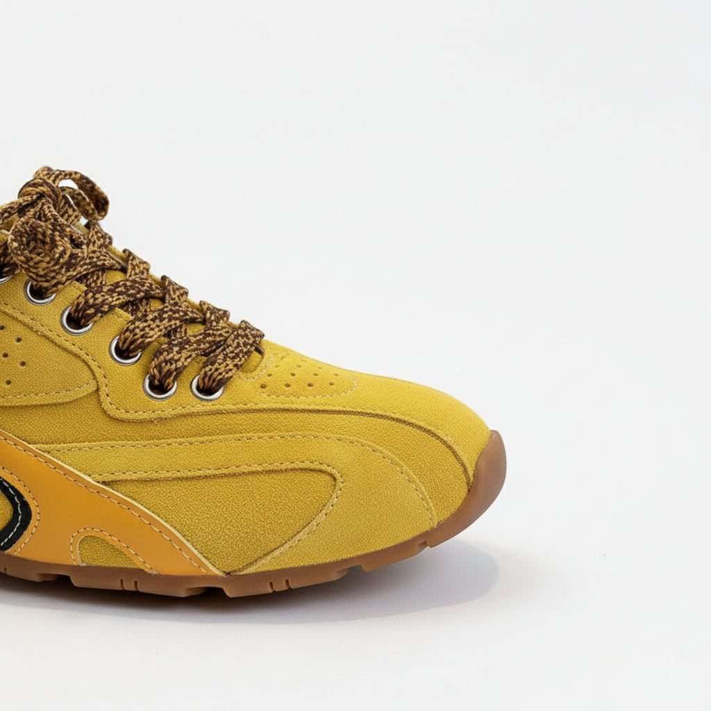 The Dual Stride Women's Retro Bright Yellow Casual Sneakers