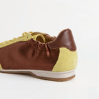 The Dual Stride Red Satin Suede Casual Sneakers