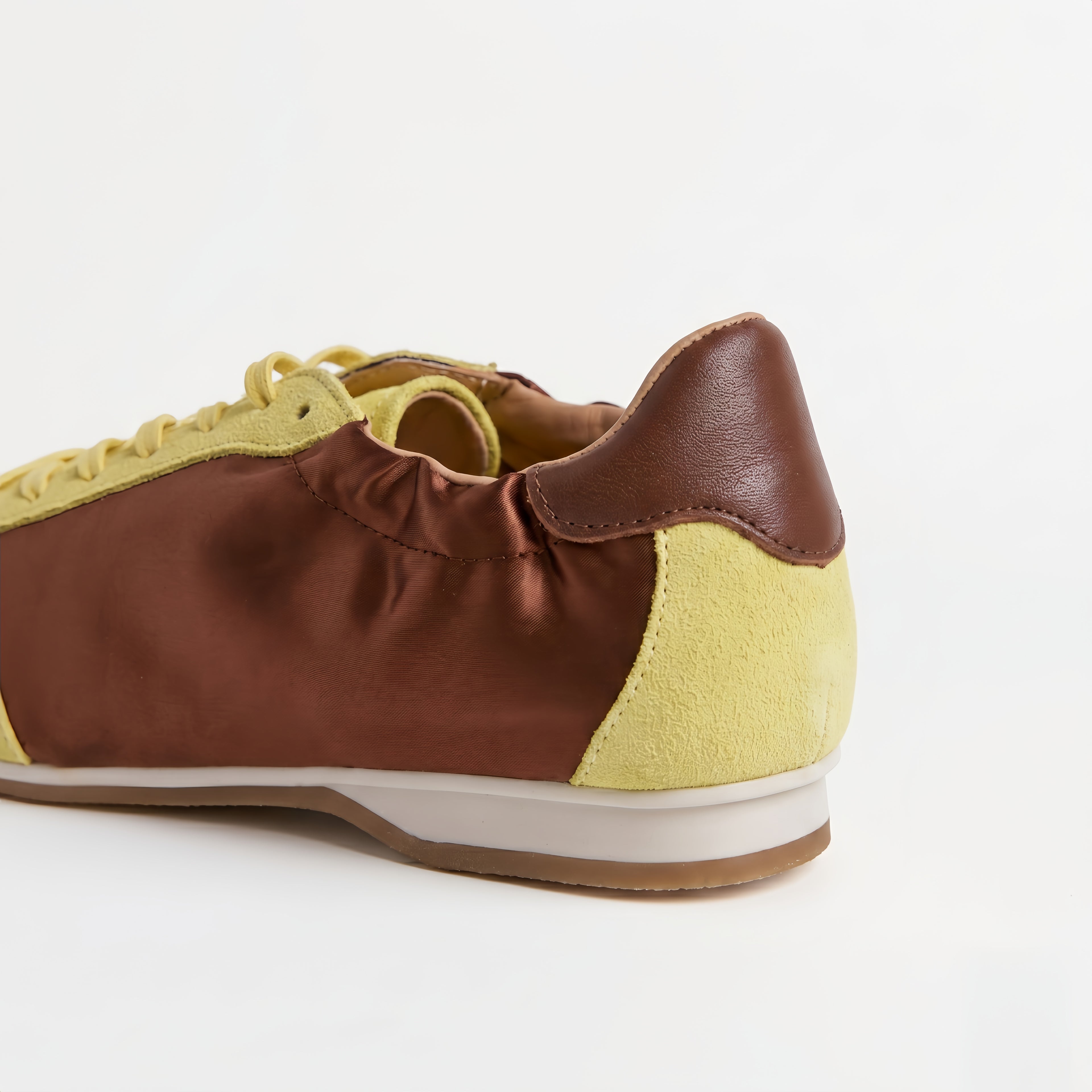 The Dual Stride Red Satin Suede Casual Sneakers