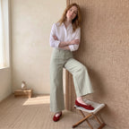 The Dual Stride Red Suede Ballet Flats