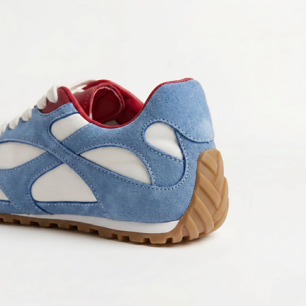 The Dual Stride Women‘s Blue Retro Suede Sneakers