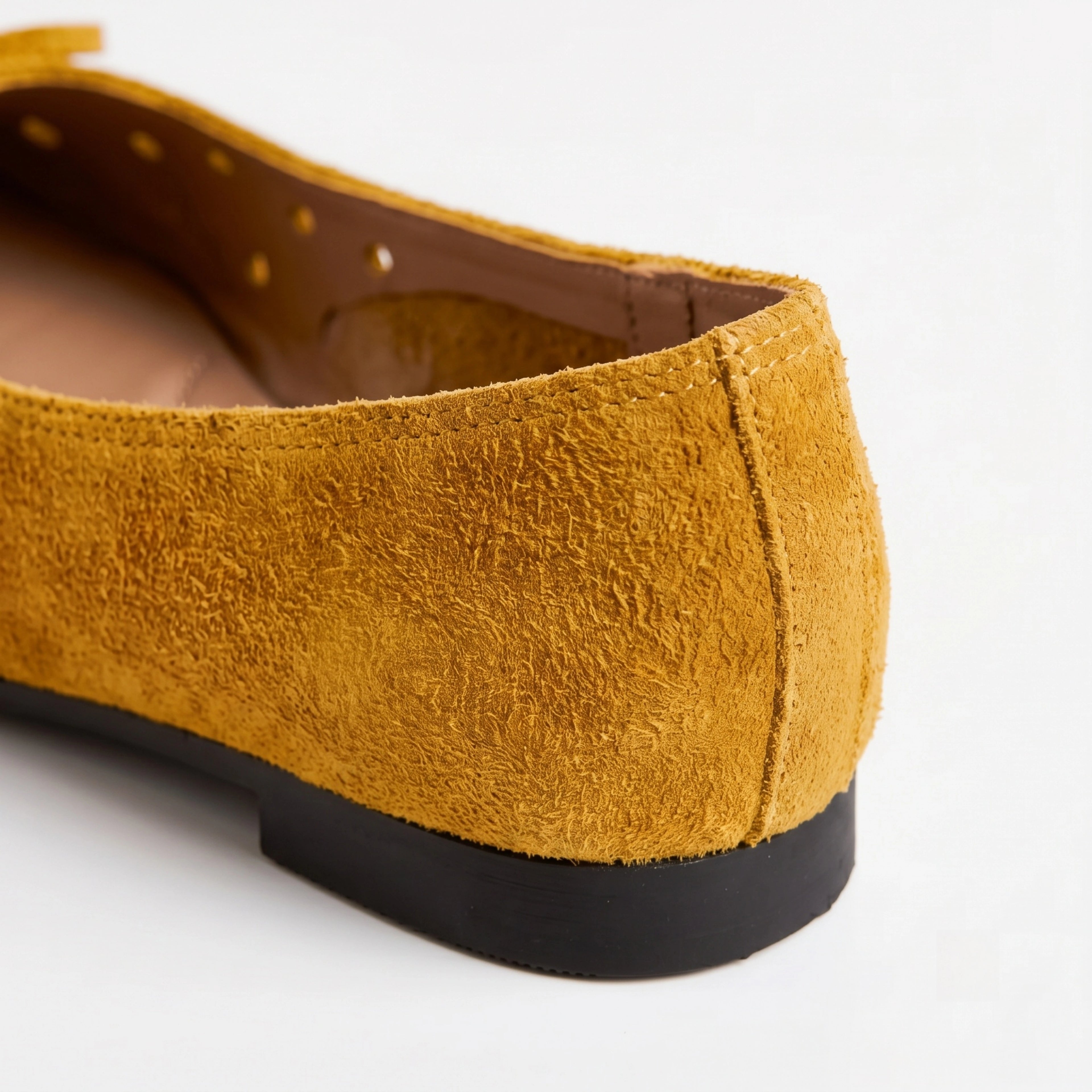 The Dual Stride Yellow Suede Ballet Flats