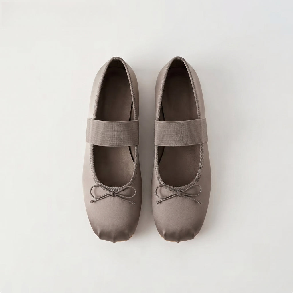 The Dual Stride Sliver Satin Mary Jane Ballet Flats