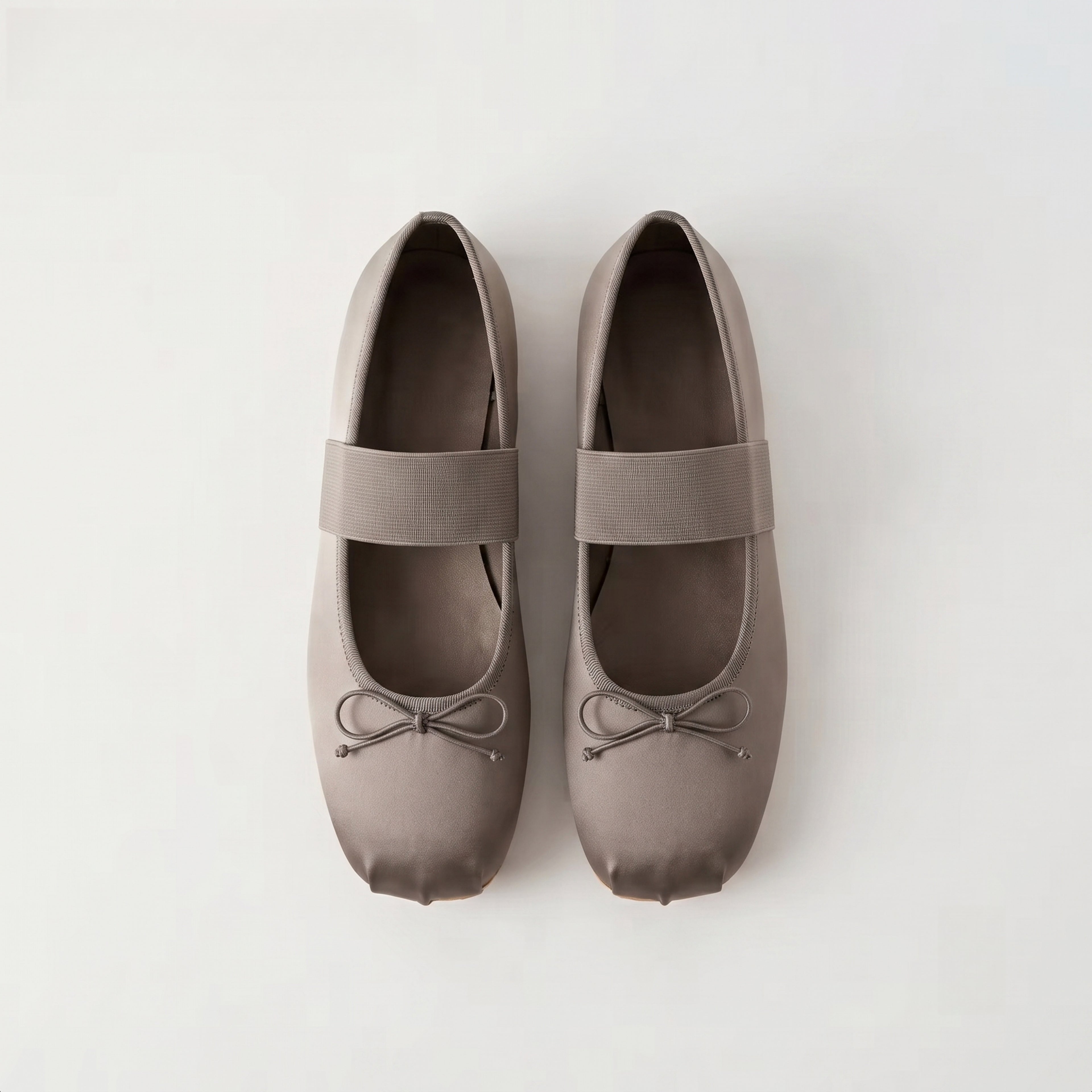 The Dual Stride Sliver Satin Mary Jane Ballet Flats