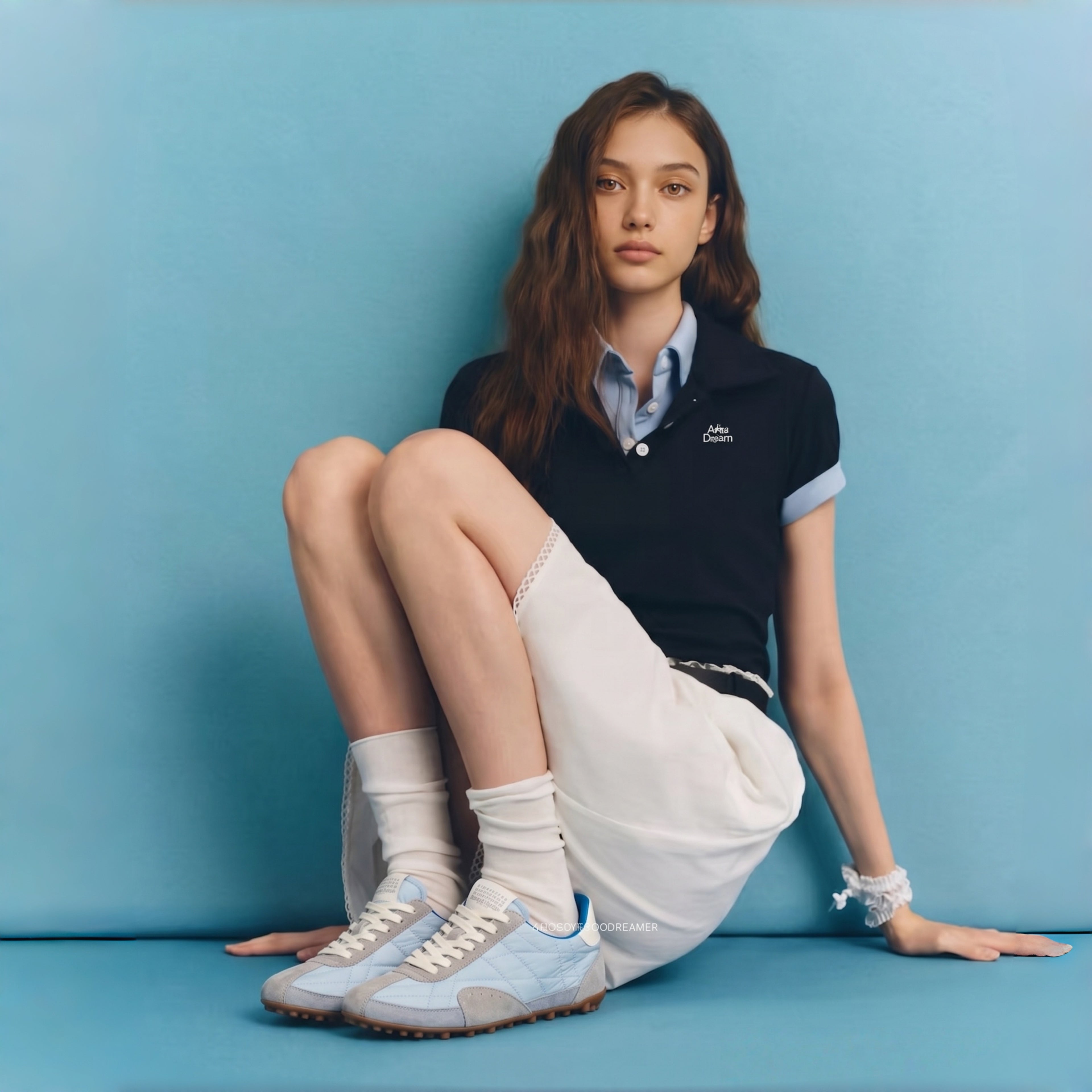 The Dual Stride Women's Casual Light Blue Sneakers