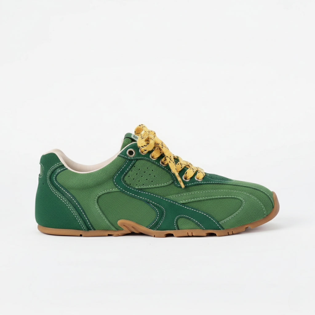 The Dual Stride Women‘s Retro Green Casual Sneakers