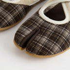 The Dual Stride Grey Vintage Plaid Tabi Mary Janes