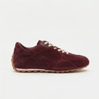 The Dual Stride Burgundy Suede Retro Running Sneakers