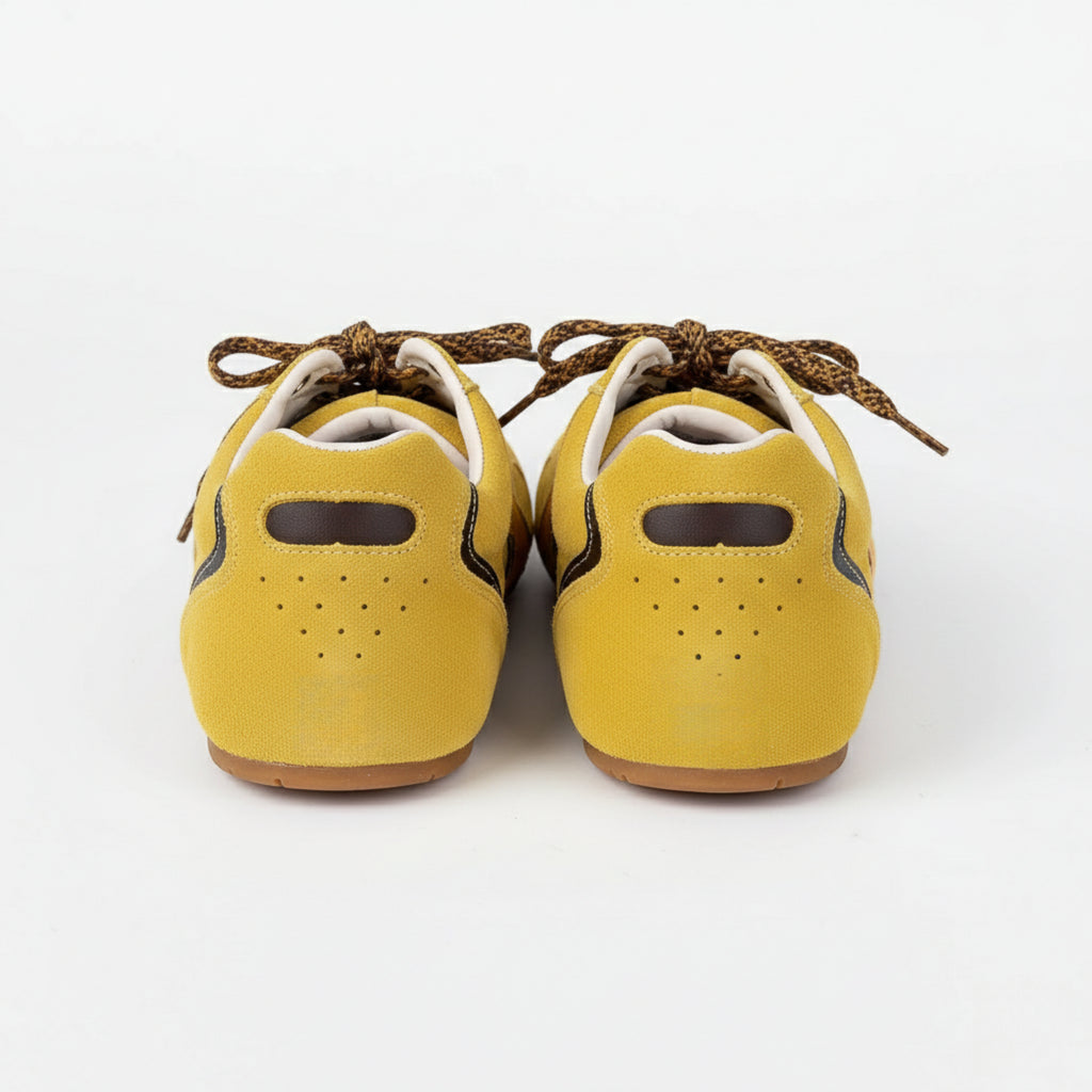 The Dual Stride Women's Retro Bright Yellow Casual Sneakers