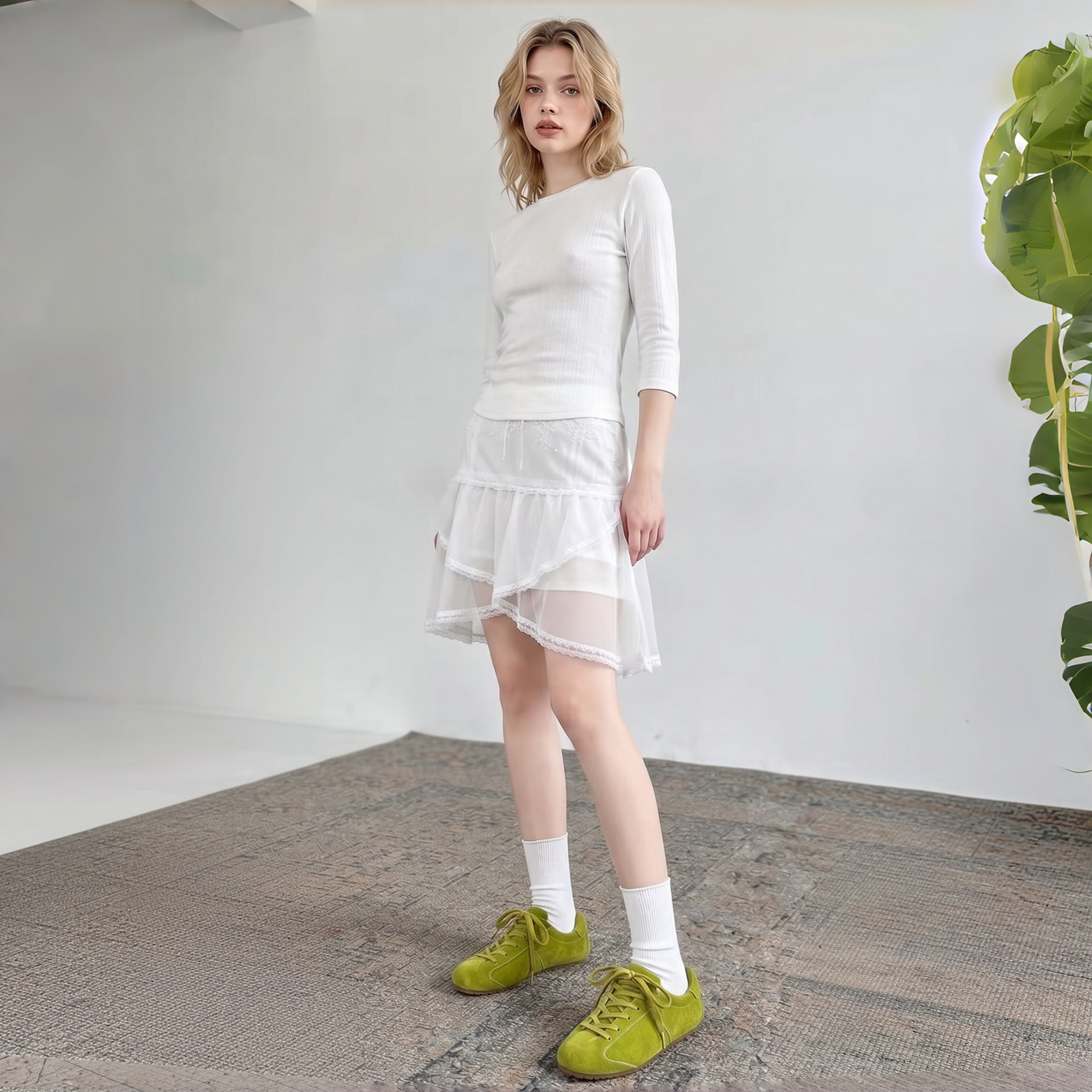 The Dual StrideRetro Olive Green Suede Casual Sneakers