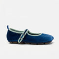The Dual Stride Blue Square-Toe Mary Jane Ballet Flats