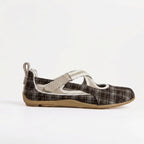 The Dual Stride Grey Vintage Plaid Tabi Mary Janes