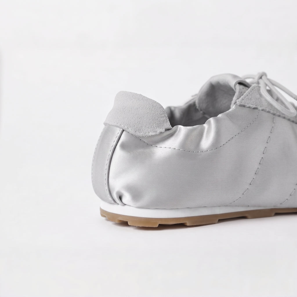 The Dual Stride Women‘s Gray Satin Ballet Trainers