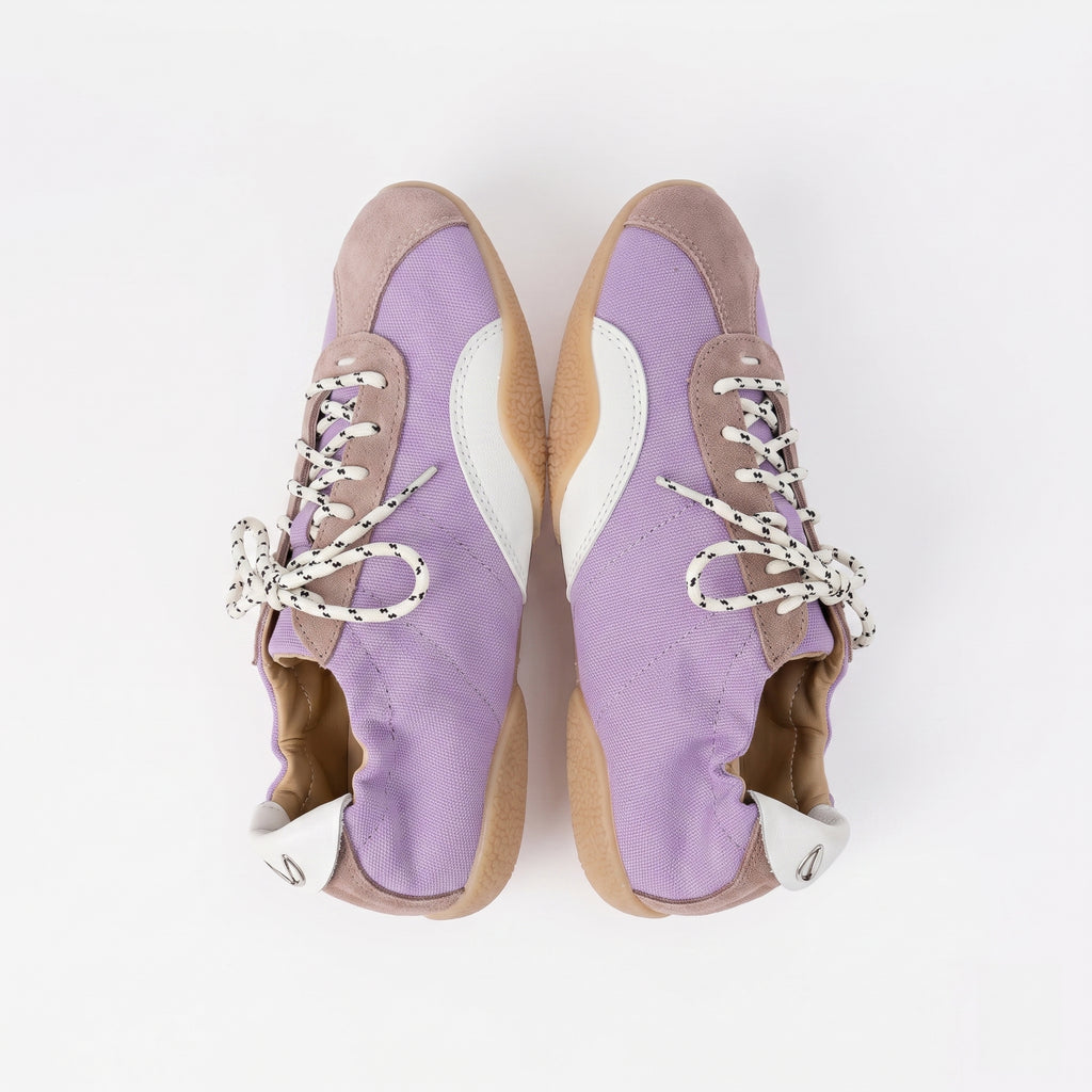 The Dual Stride Purple Casual Retro Low-Top Sneakers
