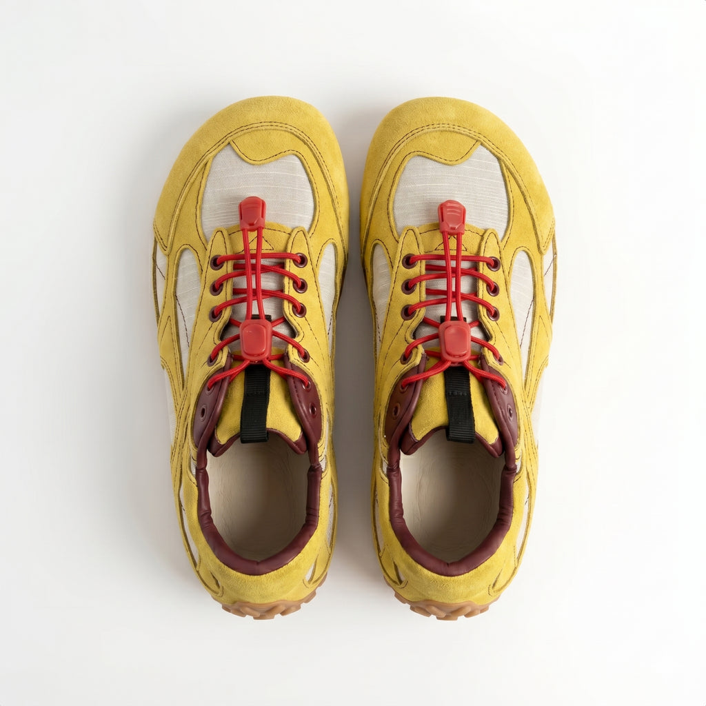 Las zapatillas deportivas casuales amarillas Dual Stride para mujer