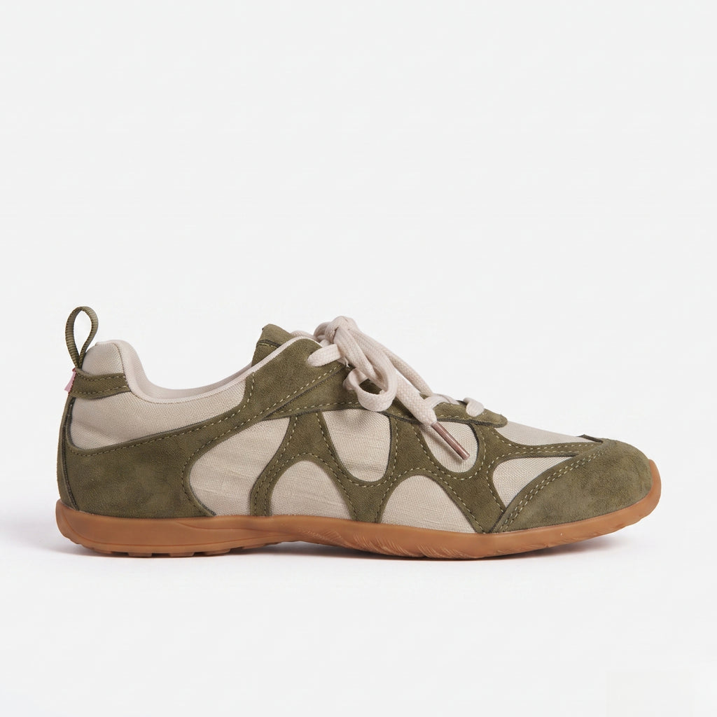 The Dual Stride Green Chic Urban Retro Sneakers