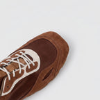 The Dual Stride Red Square-Toe Minimalist Retro Trainer