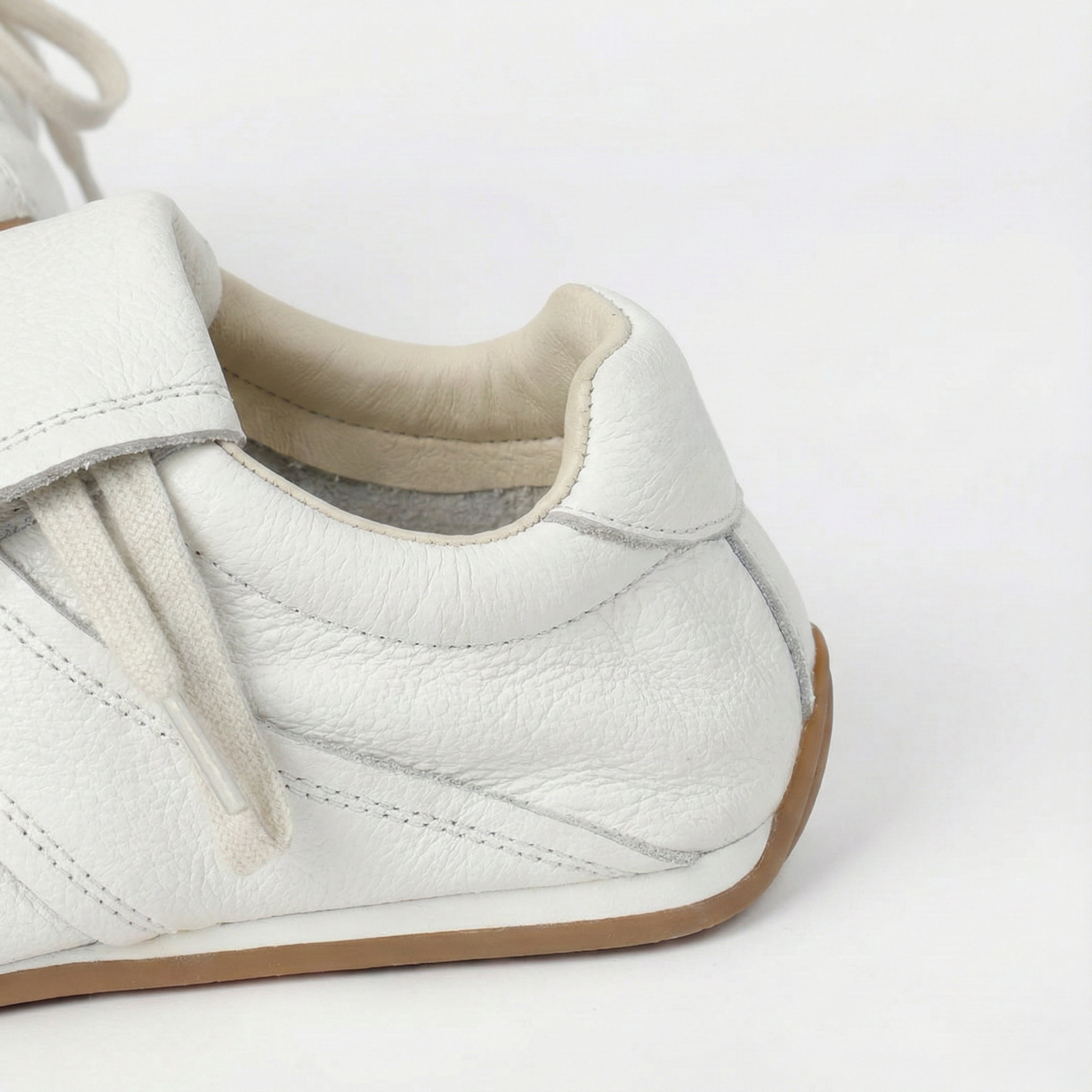 The Dual Stride Women's Retro Genuine White Leather Sneakers