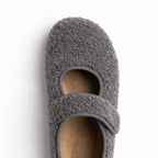 The Dual Stride Gray Cozy Fleece Mary Jane Flats