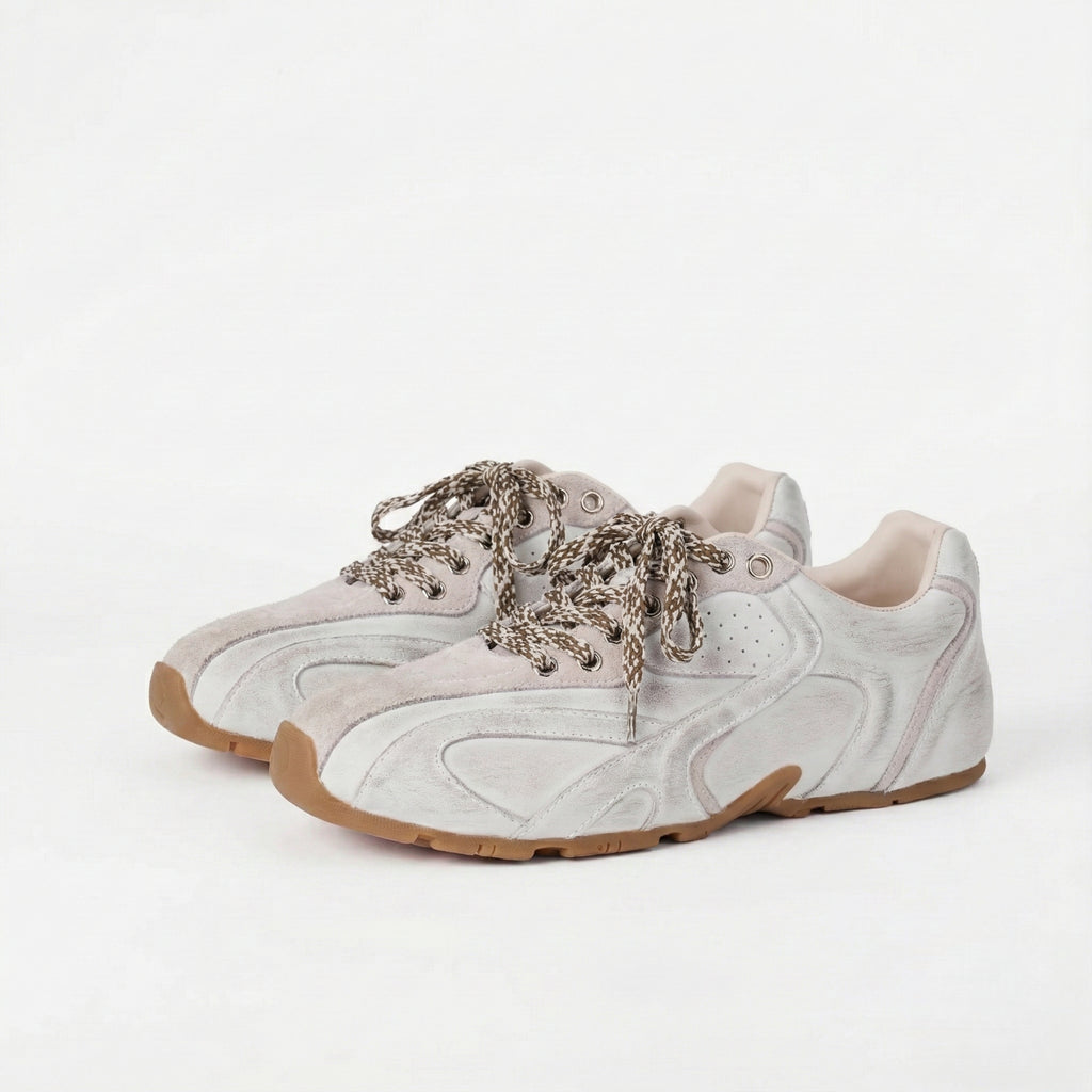 The Dual Stride Women‘s Distressed Leather Athletic Trainers