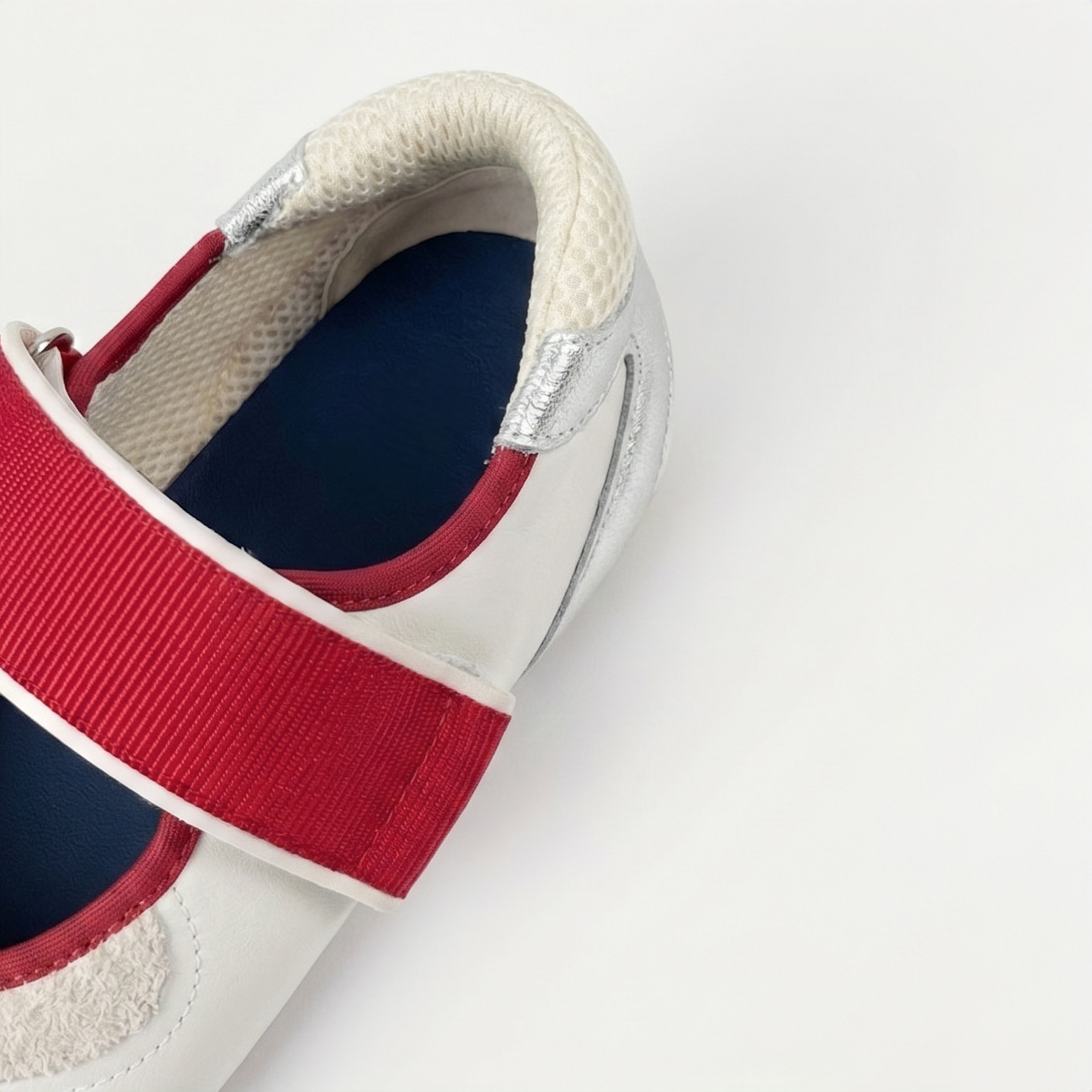 The Dual Stride White square-toe Mary Jane flats