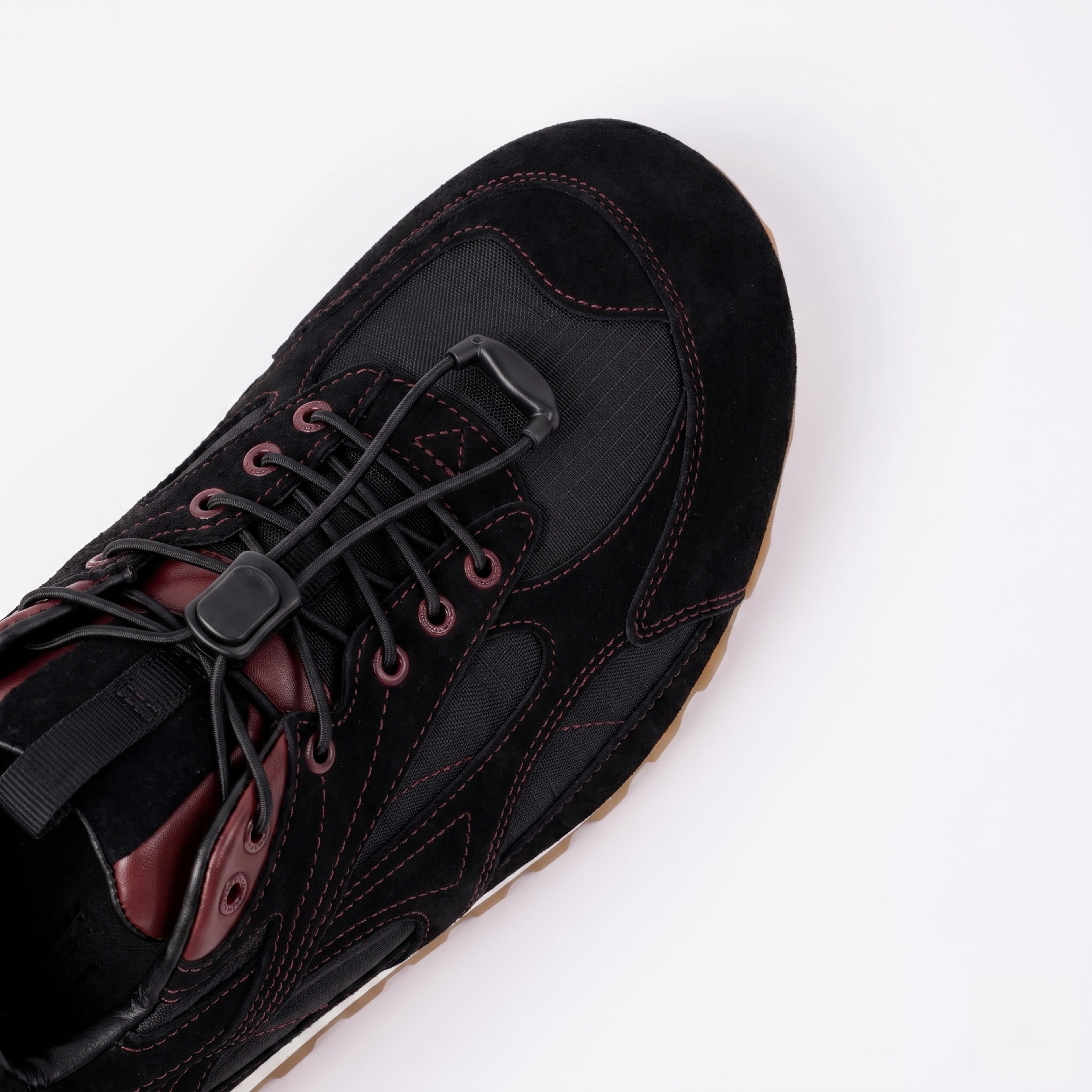 The Dual Stride Men's Black Suede & Mesh Performance Sneakers