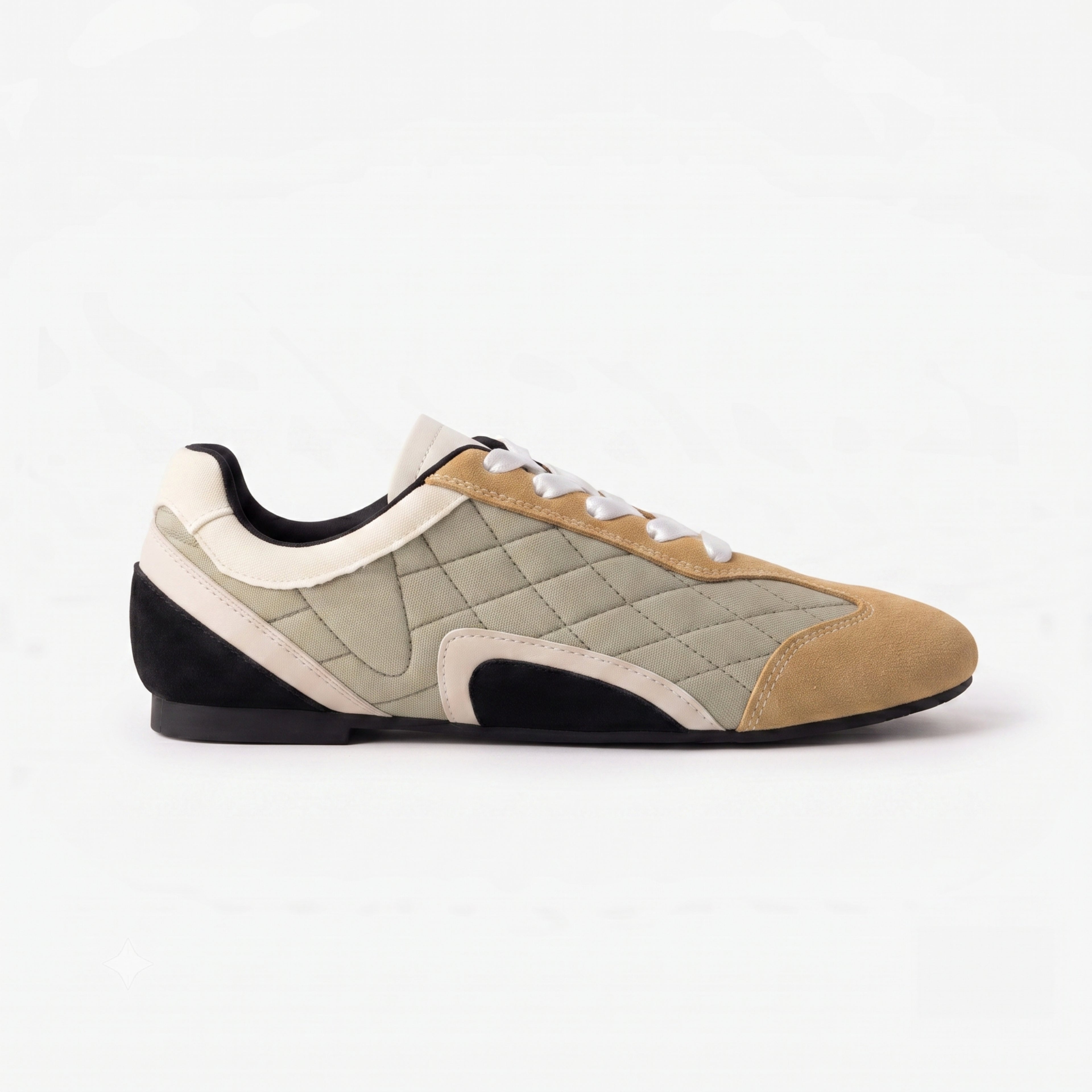 The Dual Stride Khaki Vintage Diamond pattern Casual Shoes