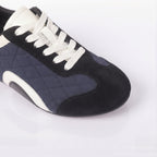 The Dual Stride Black Vintage Diamond pattern Casual Shoes
