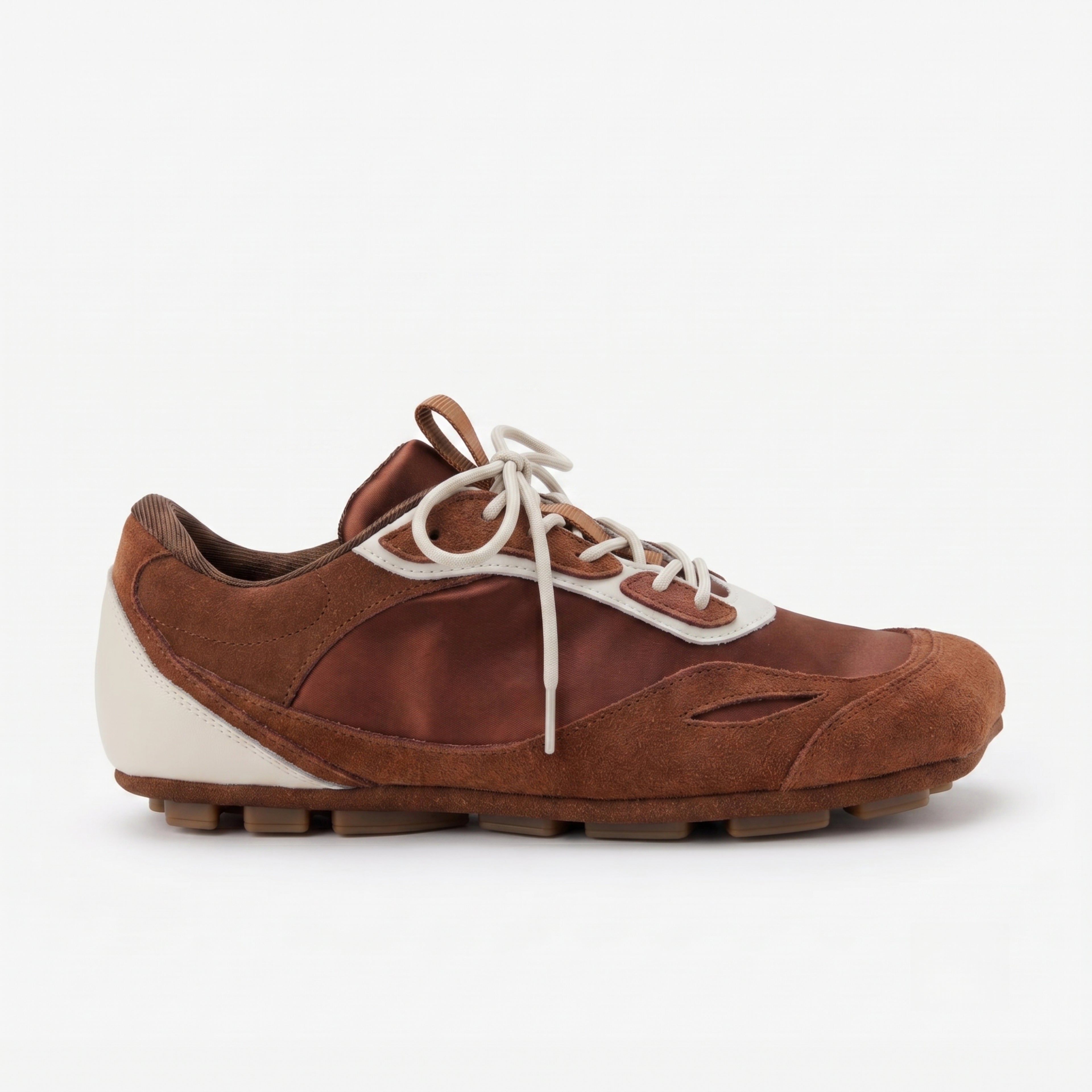 The Dual Stride Red Square-Toe Minimalist Retro Trainer