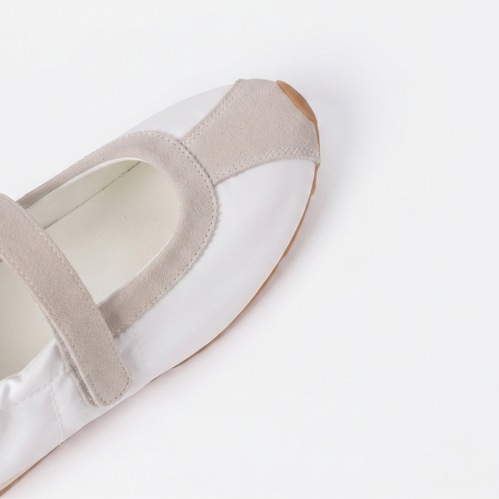 The Dual Stride White Mary Jane Sneaker Flat