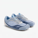 The Dual Stride Blue Square-Toe Minimalist Retro Trainer