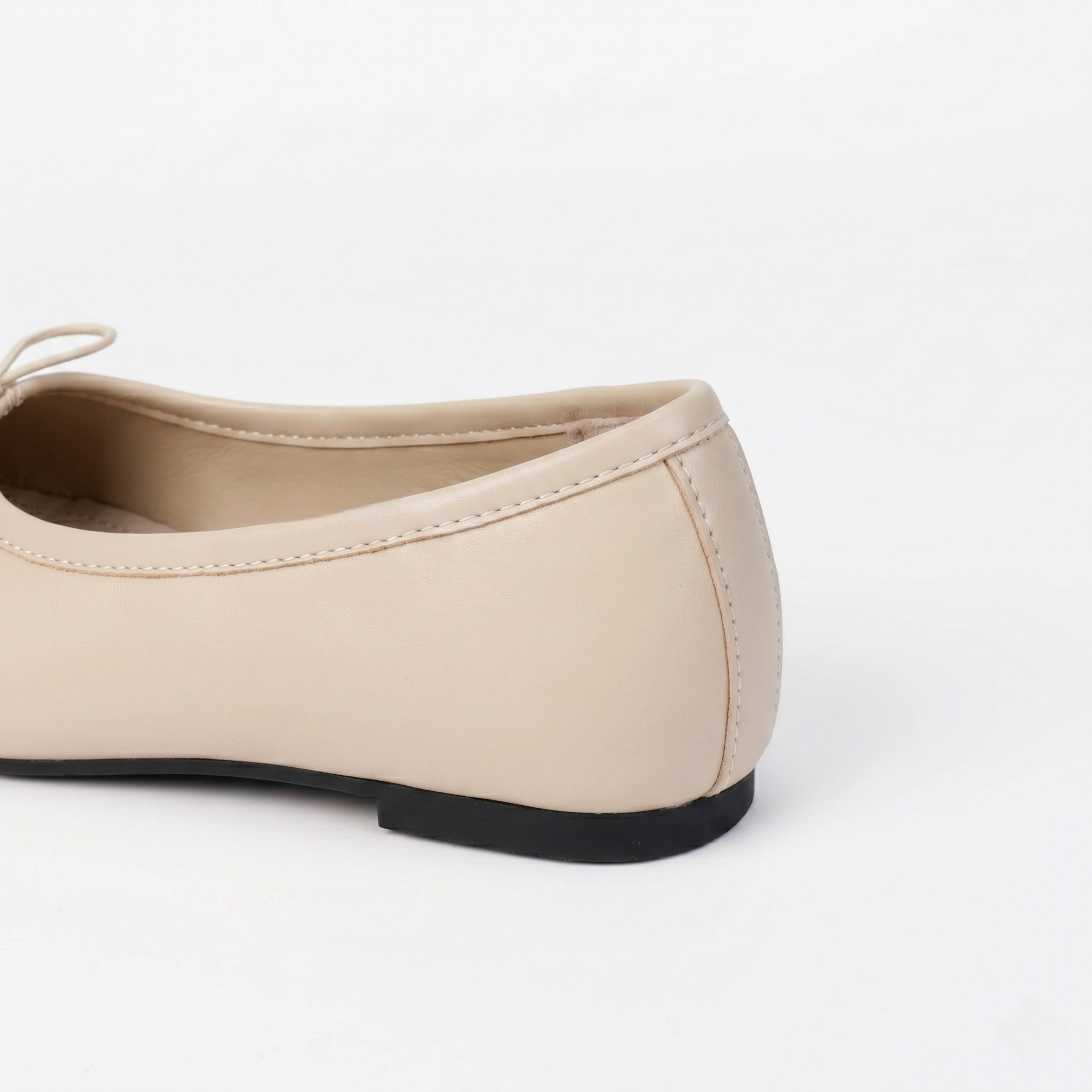 The Dual Stride Soft Beige Lambskin Split-Toe Flats