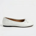 The Dual Stride Minimalist  White Split-Toe Ballet Flats