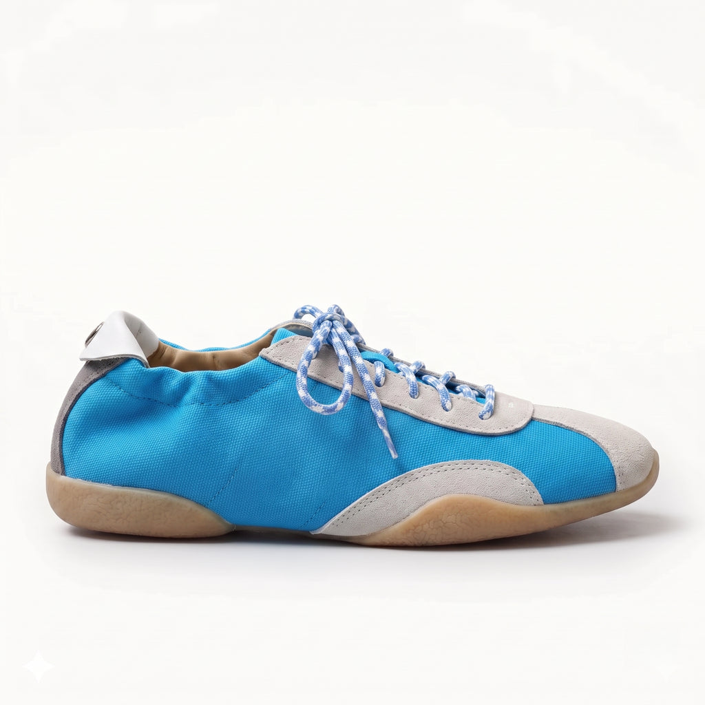 The Dual Stride Blue Casual Retro Low-Top Sneakers