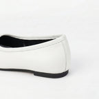 The Dual Stride Soft White Lambskin Split-Toe Flats
