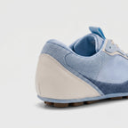 The Dual Stride Blue Square-Toe Minimalist Retro Trainer